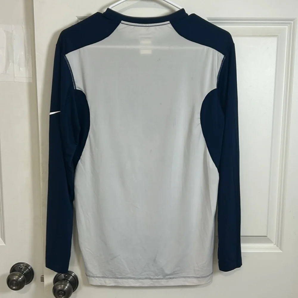 Nike Pro Long Sleeve Shirt size large Navy blue and White athletic workout shirt